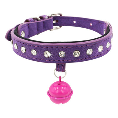 

Pet Dog PU Leather Diamond Collar Breakaway Necklace Kitten Rhinestone For Leash Pet Dogs Collar Accessories