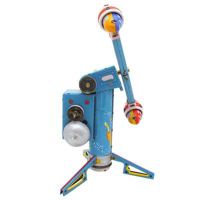

YIWULATinplate Nostalgic Clockwork Chain Toy Photography Prop Rotating Rocket