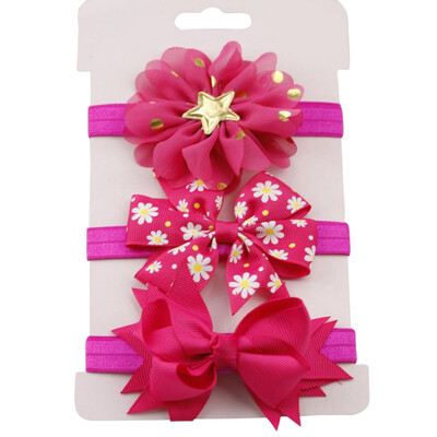 

3pcsset Baby Girl Accessories Green Flower Headband Korean Style Bow knot Party Princess Dress Decoration High Quality