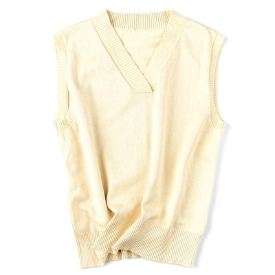 

Women Spring Autumn Sweater Vest Sleeveless Loose V-neck Basic Casual Plus Size Jumpers Pullover Tops