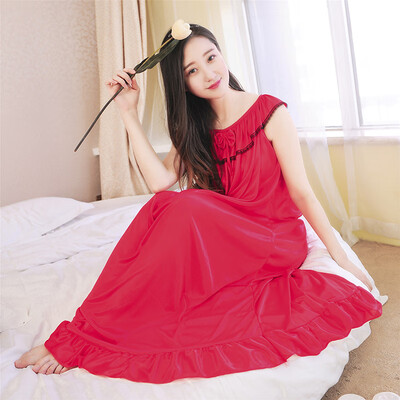 

Womens Dress Free Size Maxi Loose Nightdress Solid Dress Lingerie Casual