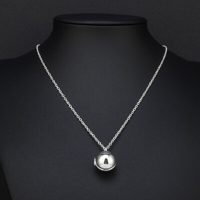 

Handmade Ball Locket Handwritten Letter Scratch Sign Necklace Friendship Best Friend Women Men Holiday Gifts Valentines Day Gift