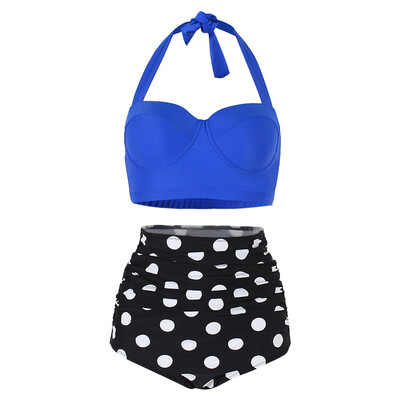 

Polka Dot Ruched Padded Bikini Set