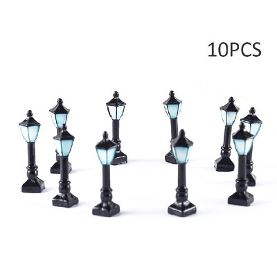 

10pcsset Mini Street Light Fairy Garden Resin DIY Craft Ornaments Miniature Landscape Model Home Decoration Photography Props Chi