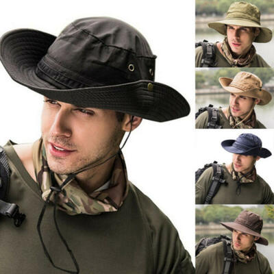 

Unisex Bucket Hat Boonie Hunting Fishing Outdoor Cap Wide Brim Military Sun Hats