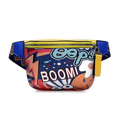 

Cartoon Graffiti Shoulder Women Leather Waist Fanny Belt Packs Chest Bags