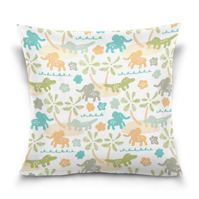 

ALAZA Throw Pillow Cover 16 X 16 inch Christmas Gift Cushion Cover with Elephants Printed Pillowcase