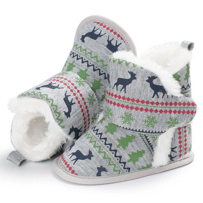 

Newborn Baby Girl Toddler Fur Boots Soft Sole Crib Shoes Booties Prewalker 0-18M