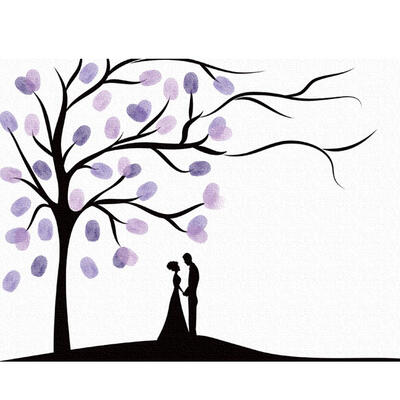 

Tree Shape Fingerprint Painting Canvas Picture Wedding Signature Decor Gift