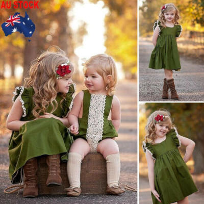 

AU Kids Girls Dress Ruffle Flower Party Gown Formal Princess Dresses Tutu Dress