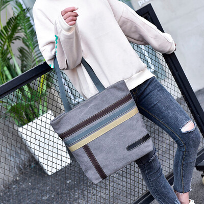 

Tailored Fashion Ladies Canvas Solid Color Outdoor Large Capacity Shoulder Bag Handbag