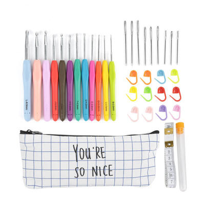 

Greensen 12pcs Extended Crochet Hooks Needles with Accessories Hand Weave Sewing Tools Set Kit