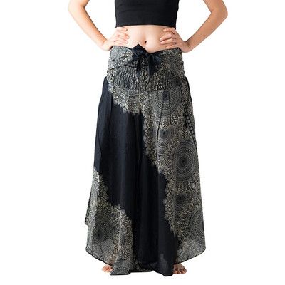 

Roseonmyhand Women Long Hippie Bohemian Gypsy Boho Flowers Elastic Waist Floral Halter Skirt