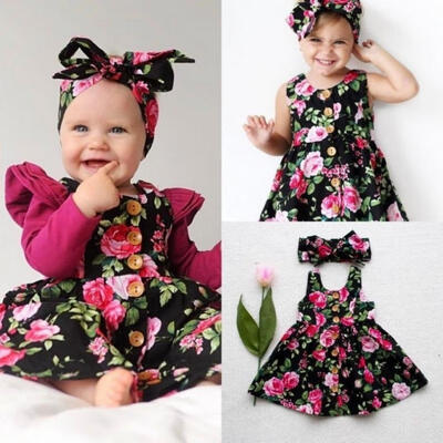 New Toddler Kids Baby Girls Princess Floral Sundress Summer Dresses Clothes 6M-4T
