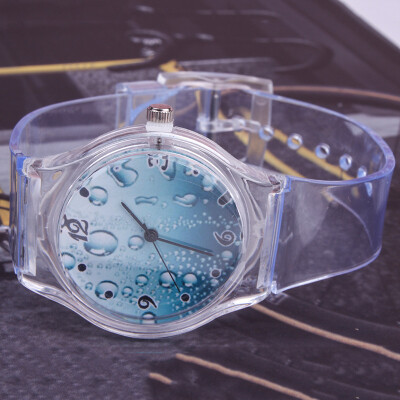 

Childrens cartoon fruit pattern transparent jelly strap watch student small gift watch