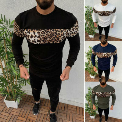 

Fashion Men Fashion Winter Warm Leopard Sweatshirt Sweater Coat Outwear