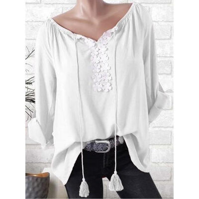 

Womens Long Sleeve Loose Blouse Casual Shirt Chiffon Tops T-Shirt