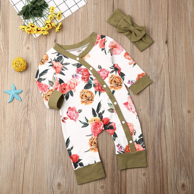 

Newborn Infant Baby Girls Rainbow Romper Bodysuit Outfits Clothes Headband Set