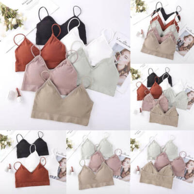 

US Stock Women Seamless Sports Bra Fitness Push Up Wireless Tank Top Stretch Bra