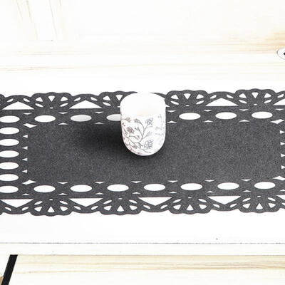 

Greensen Hollow Table Runner Modern European Style Seats Flag Towels Table Pennants for Wedding