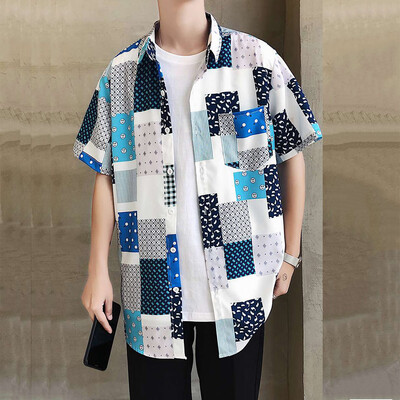 

Toponeto Spring&Summer Fashion Couple Personal Printed Short-sleeved Beach Tops