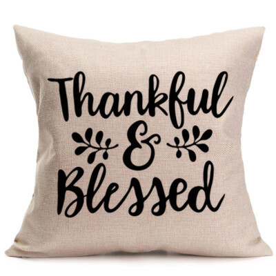 

〖Follure〗Happy Fall Thanksgiving Day Soft Linen Pillow Case Cushion Cover Home Decor