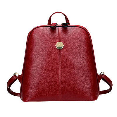 

Tailored College wind shoulder bag soft leather fashion wild rivets ladies backpack BK