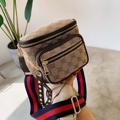

Qiao Bani 2019 new European&American style fashion old flower contrast color ribbon shoulder bag diagonal tide handbag
