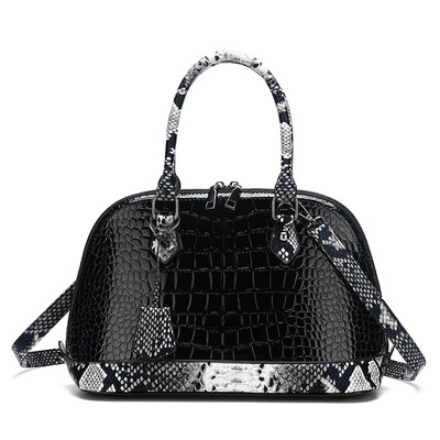 

Portable ladies crocodile pattern shoulder diagonal cross-shell mother bag