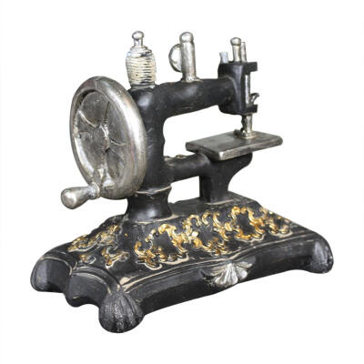 

Retro Black Resin Handicraft Sewing Machine Ornaments Figurine Miniature