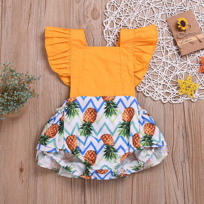 

Toddler Kids Baby Girls Ruffled Fruit Print Romper Bodysuit Clothes Summer
