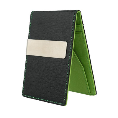 

New Fashion Men Money Clip Faux Leather Slim Wallet ID Credit Card Holder Cash Clip