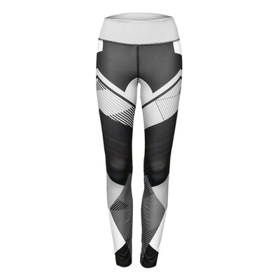 

Patchwork Printed Skinny Female Fitness Workout Pencil Pants Spring Autumn Trousers Elastic Waist Tight Bottoms