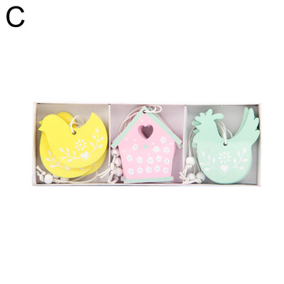 

9Pcs Wooden Easter Rabbit Carrot Egg Chick Butterfly Hanging Ornament Home Decor