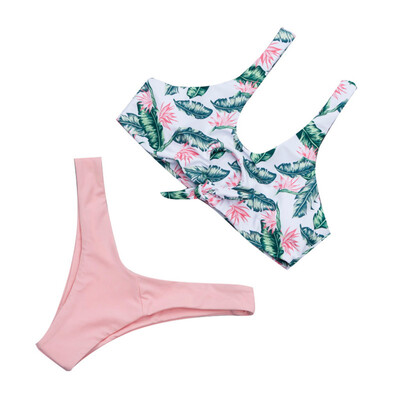 

Saidsome Women Printing Bandage Bikini Set Push-Up Brazilian Swimwear Beachwear Swimsuit