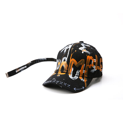 

Baseball cap woman hand-painted graffiti cap South Koreas new fashion casual sun hat couples sun hat
