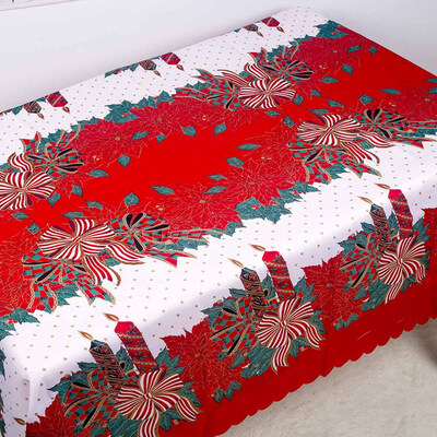 

Christmas Floral Printed Table Cover Cloth Wedding Party Decor Tablecloth