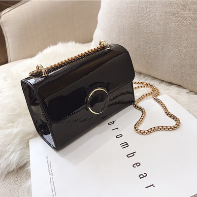 

Spring&summer small bag female 2019 new wave Korean version of the wild slung shoulder shoulder chain fashion bright solid color small square bag