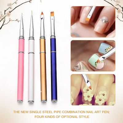 

Toponeto 4PCS Frosted Rod Nail Art UV Gel Polish Design Dot Painting Detailing Pen Brush