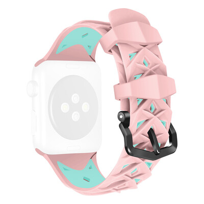 

〖Follure〗Silicone Two-Tone Hollow Replaceable Band For Apple Watch Series 4321 3840mm