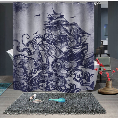 

〖Follure〗Popular Waterproof Shower Curtain With 12 Hooks Printed Bathroom 180x180cm