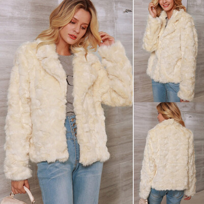 

Toponeto Fashion Women Solid Winter Autume Fold Warm Thick Faux Fur Jacket Coat Outwear