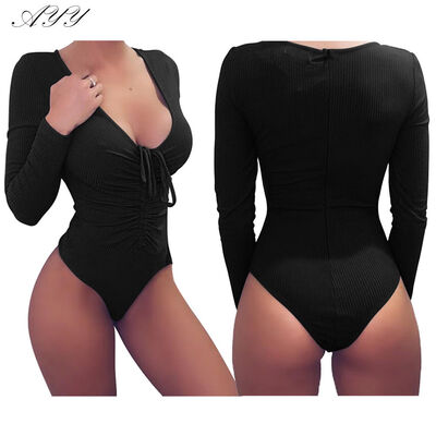 

Womens PLUS SIZE Long Sleeve Stretch Bodysuit Ladies Leotard Body Top Tshirt