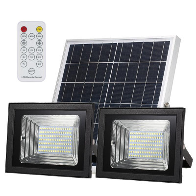 

Solar Dual-head Flood Light with Remote Control for 306080 Brightness 126 SMD LEDs Wireless IP 65 Waterproof Outdoor Flood Li