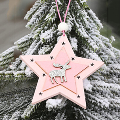 

Christmas Pentagram Lantern Hanging Decor Star Topper Ornaments Party Wooden