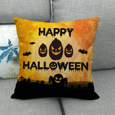 

1pcs Pumpkin Print Cotton Linen Cushion Cover Pillow Case Sofa Home Cat Lovely