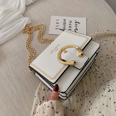 

Tailored Womens Fashion Flip Pure-Colour Chains Cover Retro Shoulder Bag Purse Flap Bag