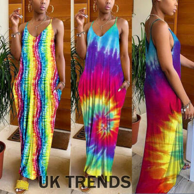 

Plus Size Ladies Sleeveless Floral Boho Women Party Sundress Maxi Dress Clothing