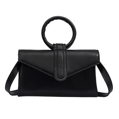 

Solid Color Circle Handbags Shoulder Packs Women Leather Flap Crossbody Bag