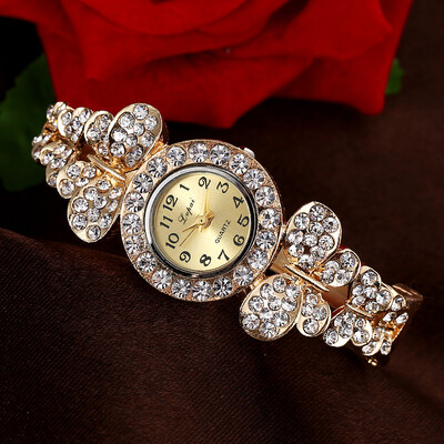 

Watch fashion full diamond table retro lady flower bracelet watch
